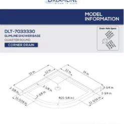 DreamLine Prime 33" Wide X 76 3/4" High Semi-Frameless Frosted Glass Sliding Shower Enclosure - Includes Shower Base -Royal Sales Store Dreamline 19.3 63575.1653334001