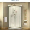 DreamLine Prime 33" Wide X 76 3/4" High Semi-Frameless Frosted Glass Sliding Shower Enclosure - Includes Shower Base -Royal Sales Store Dreamline 19 38374.1653334000