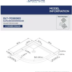 DreamLine Prime 36" Wide X 74 3/4" High Semi-Frameless Frosted Glass Sliding Shower Enclosure - Includes Shower Base -Royal Sales Store Dreamline 21.1 68614.1653338198
