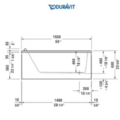 Duravit Starck 59" Drop In Acrylic Soaking Tub With Right Drain And Overflow 8 Duravit Starck 59" Drop In Acrylic Soaking Tub With Right Drain And Overflow -Royal Sales Store Duravit 10.2 87656.1652194591