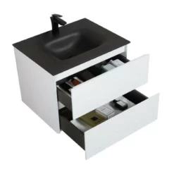 Royal Prato 26" Wall Mount Bathroom Vanity With Matt-Black Sand Quartz Sink -Royal Sales Store Emily 1.2 45330.1661371486