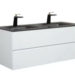 Royal Prato 48" Wall Mount Bathroom Vanity With Matt-Black Sand Quartz Sink