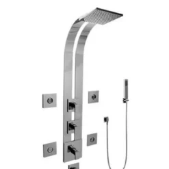 Graff Thermostatic Shower System With Metal Lever Handles, Rainshower Head, Hand Shower, Diverter And Bodysprays