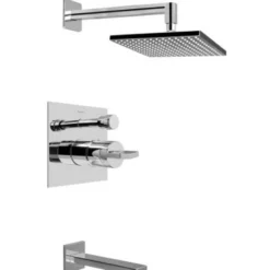 Graff SadeTarga Pressure Balanced Tub And Shower System With Single Function Shower Head And Metal Knob Handle