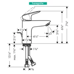 Hansgrohe Logis Single Hole Bathroom Faucet With EcoRight And ComfortZone Technologies - Drain Assembly Included 13 Hansgrohe Logis Single Hole Bathroom Faucet With EcoRight And ComfortZone Technologies - Drain Assembly Included -Royal Sales Store HG 1.1 75777.1654096641