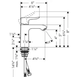 Hansgrohe Metris Single Hole Bathroom Faucet With EcoRight, Quick Clean, And ComfortZone Technologies - Drain Assembly Includedv -Royal Sales Store HG 15.1 62488.1654185161