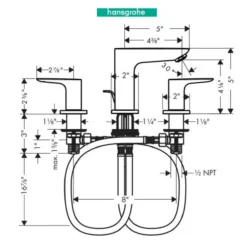 Hansgrohe Talis E 1.2 GPM Widespread Bathroom Faucet With QuickClean, ComfortZone And EcoRight Technology - Includes Metal Pop-Up Drain Assembly -Royal Sales Store HG 2.1 55023.1654102141