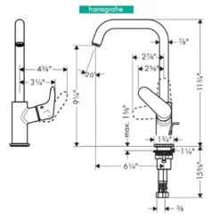 Hansgrohe Focus 1.2 GPM Single Hole Bathroom Faucet With EcoRight, Quick Clean, And ComfortZone Technologies - Drain Assembly Included (2) -Royal Sales Store HG 22.1 77232.1654198205