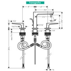 Hansgrohe Metropol 1.2 (GPM) Widespread Bathroom Faucet With Loop Handles And Pop-Up Drain - Limited Lifetime Warranty -Royal Sales Store HG 27.1 52052.1654201913
