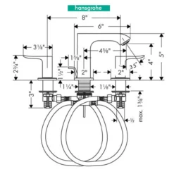 Hansgrohe Metris 1.2 GPM Widespread Bathroom Faucet With EcoRight, Quick Clean, And ComfortZone Technologies - Drain Assembly Included -Royal Sales Store HG 31.1 31768.1654267787