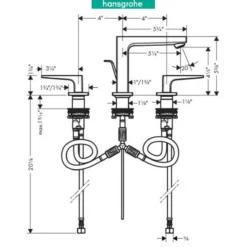 Hansgrohe Metropol 1.2 (GPM) Widespread Bathroom Faucet With Pop-Up Drain - Limited Lifetime Warranty -Royal Sales Store HG 32.1 33465.1654268302
