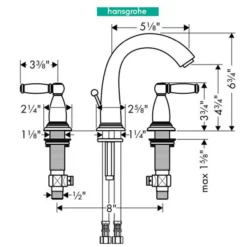 Hansgrohe Swing C 1.2 GPM Widespread Bathroom Faucet With EcoRight And Quick Clean Technologies - Drain Assembly Included -Royal Sales Store HG 37.1 11103.1654273861