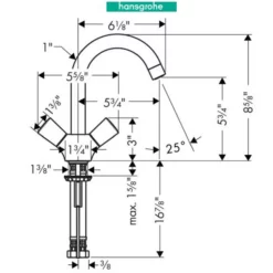 Hansgrohe Logis 1.2 GPM Single Hole Bathroom Faucet With EcoRight And ComfortZone Technologies - Drain Assembly Included -Royal Sales Store HS 3.1 57054.1654099858