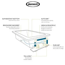 Jacuzzi 72" X 36" Fuzion Drop In Luxury Pure Air®; Bathtub With LCD Controls, Chromatherapy, Left Drain And Right Blower - Integrated Drain Assembly Included 12 Jacuzzi 72" X 36" Fuzion Drop In Luxury Pure Air®; Bathtub With LCD Controls, Chromatherapy, Left Drain And Right Blower - Integrated Drain Assembly Included -Royal Sales Store JKZ 1.4 63340.1654108197