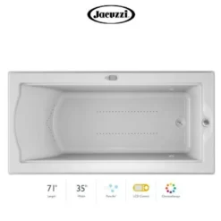 Jacuzzi 72" X 36" Fuzion Drop In Luxury Pure Air®; Bathtub With LCD Controls, Chromatherapy, Right Drain And Left Blower - Integrated Drain Assembly Included