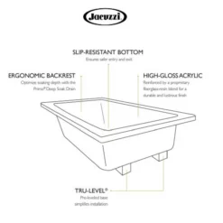 Jacuzzi Signature 72" Drop In Soaking Bathtub With Universal Drain -Royal Sales Store JK 3.2 28525.1653411115