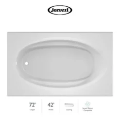 Jacuzzi Signature 72" Drop In Soaking Bathtub With Universal Drain