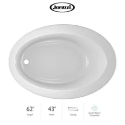 Jacuzzi 62" X 43" Riva® Drop In Soaking Bathtub With Universal Drain
