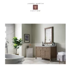 James Martin Vanities Chicago 48" Free Standing Or Wall Mounted / Floating Single Basin Vanity Set With Wood Cabinet And Classic White Quartz Vanity Top -Royal Sales Store JMV C WWW 3 25775.1671656945