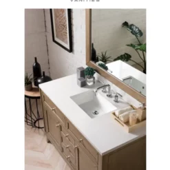 James Martin Vanities Chicago 48" Free Standing Or Wall Mounted / Floating Single Basin Vanity Set With Wood Cabinet And Classic White Quartz Vanity Top -Royal Sales Store JMV C WWW 5 77957.1671656945