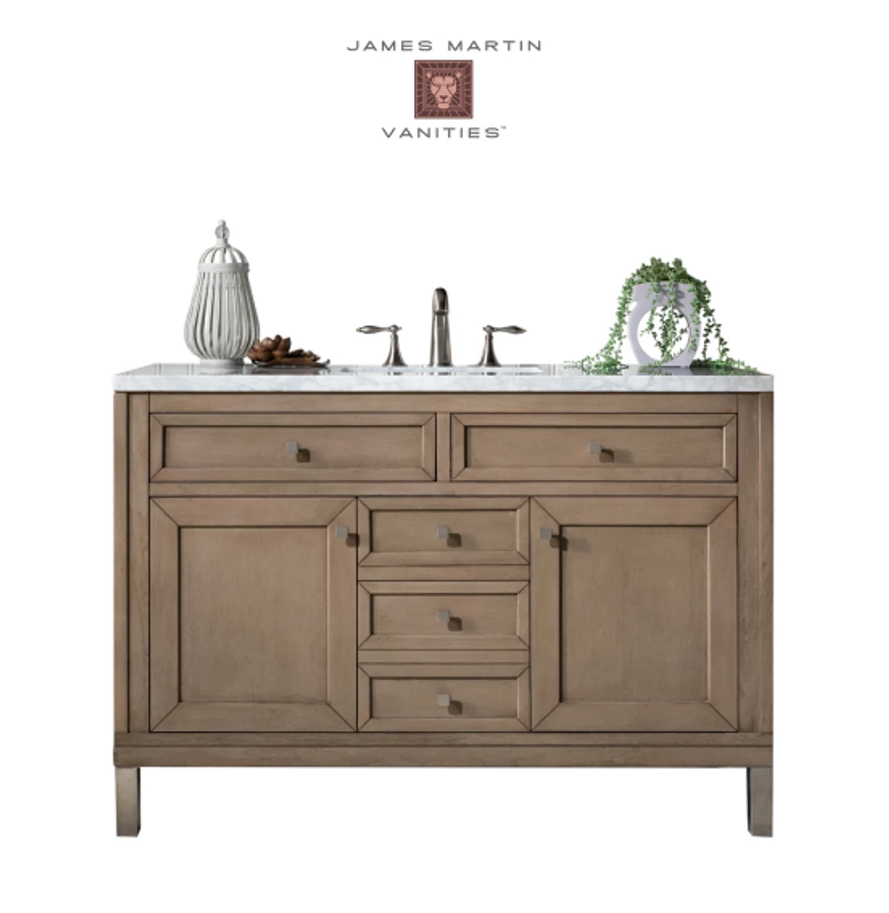 James Martin Vanities Chicago 48" Single Free Standing Or Wall Mounted / Floating Wood Vanity Cabinet Only - Less Vanity Top 4 James Martin Vanities Chicago 48" Single Free Standing Or Wall Mounted / Floating Wood Vanity Cabinet Only - Less Vanity Top - Image 2