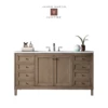 James Martin Vanities Chicago 60" Free Standing Wall Mounted / Floating Single Basin Vanity Set With Wood Cabinet And Classic White Quartz Vanity Top -Royal Sales Store JMV Chicago 60 1 98291.1671566993