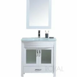 Royal Surfside 30" Bathroom Vanity Solid Wood With Tempered Glass Top
