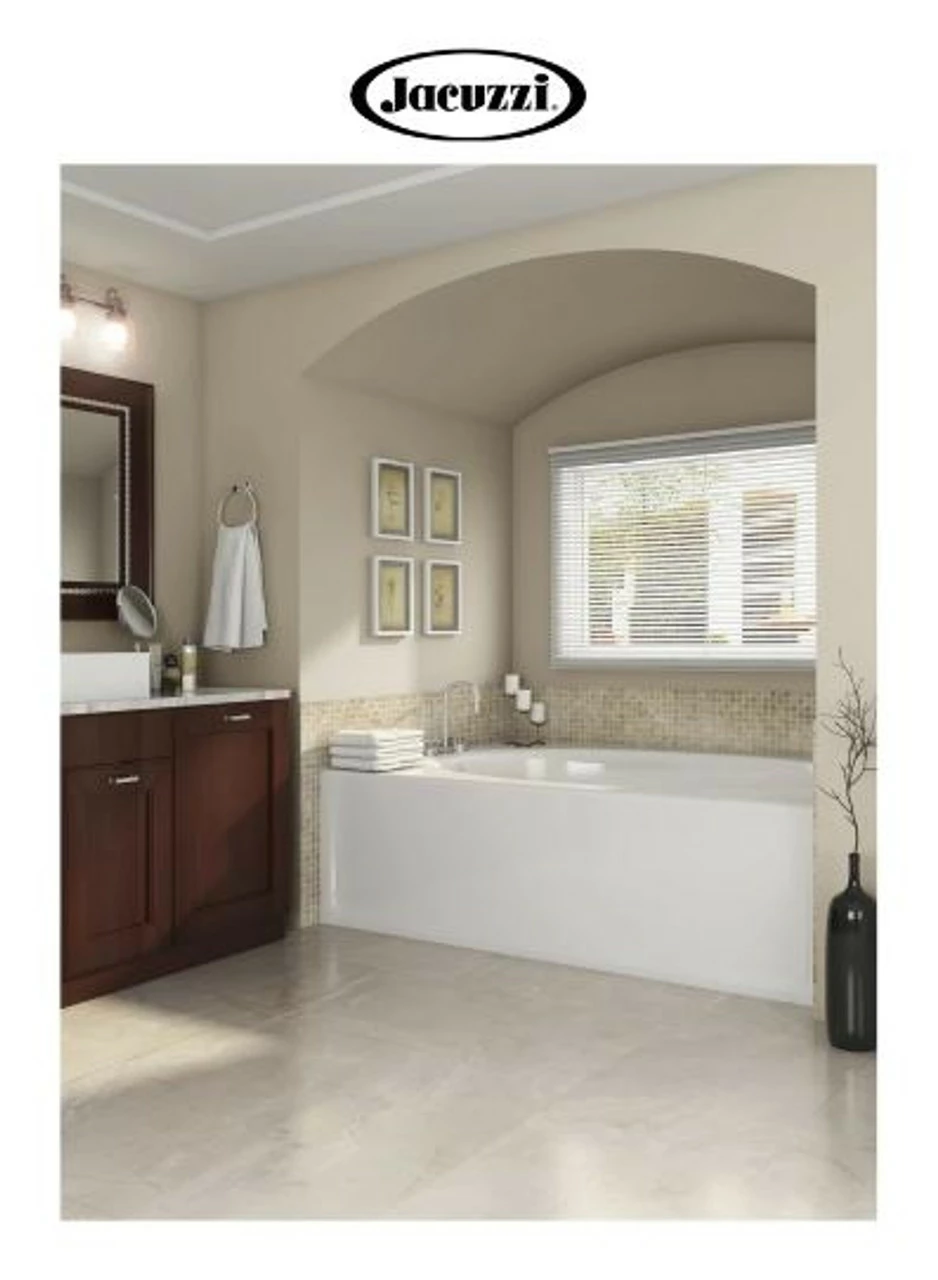 Jacuzzi 60" X 42" Signature Three Wall Alcove Whirlpool Bathtub With 6 Jets, Air Controls, Tiling Flange, Skirt, Right Drain, And Left Pump 6 Jacuzzi 60" X 42" Signature Three Wall Alcove Whirlpool Bathtub With 6 Jets, Air Controls, Tiling Flange, Skirt, Right Drain, And Left Pump - Image 4