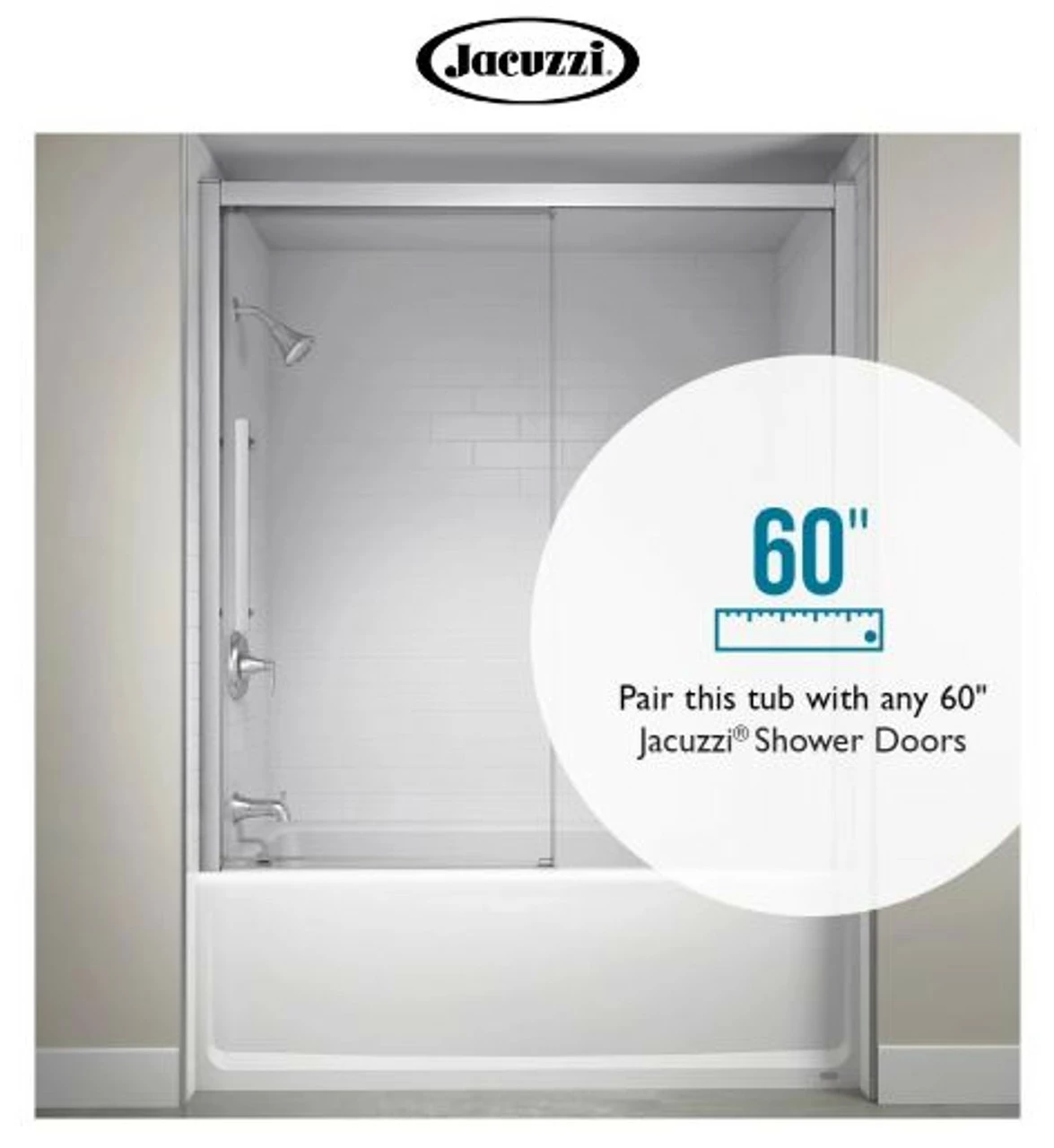 Jacuzzi 60" X 42" Signature Three Wall Alcove Whirlpool Bathtub With 6 Jets, Air Controls, Tiling Flange, Skirt, Right Drain, And Left Pump 4 Jacuzzi 60" X 42" Signature Three Wall Alcove Whirlpool Bathtub With 6 Jets, Air Controls, Tiling Flange, Skirt, Right Drain, And Left Pump - Image 2