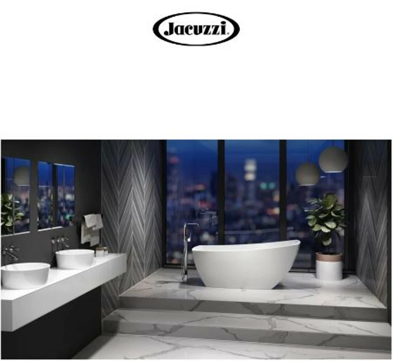 Jacuzzi Floor Mounted Tub Filler With Metal Lever Handle, Built-In Diverter, Single Function Hand Shower And Square Escutcheon 9 Jacuzzi Floor Mounted Tub Filler With Metal Lever Handle, Built-In Diverter, Single Function Hand Shower And Square Escutcheon - Image 7