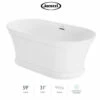 Jacuzzi Serafina 59" Free Standing Acrylic Tub With Center Drain, Drain Assembly, And Overflow -Royal Sales Store Jacuzzi 2 74850.1652108377