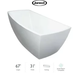 Jacuzzi Stella 67" Soaking Freestanding Bathtub With Reversible Drain