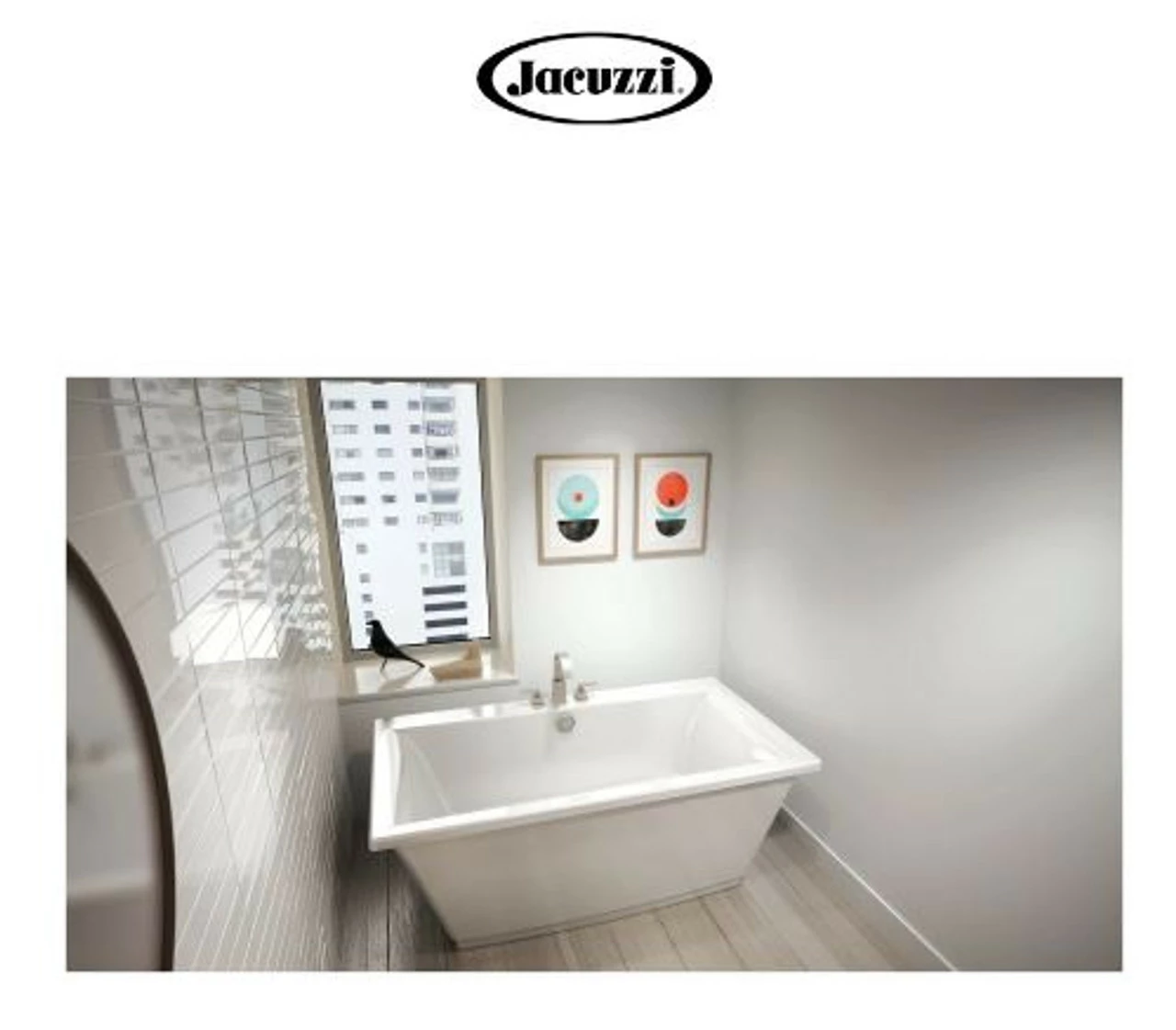 Jacuzzi Fiore 65.5" Soaking Freestanding Bathtub With Center Drain 6 Jacuzzi Fiore 65.5" Soaking Freestanding Bathtub With Center Drain - Image 4