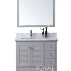 Royal Keyes 36 Inch Gray Offset Left Sink Bathroom Vanity