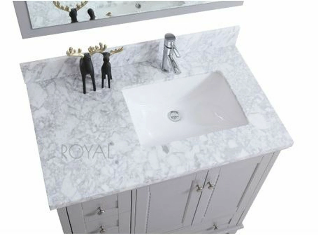 Royal Keyes 40 Inch Gray Offset Right Sink Bathroom Vanity 6 Royal Keyes 40 Inch Gray Offset Right Sink Bathroom Vanity - Image 4