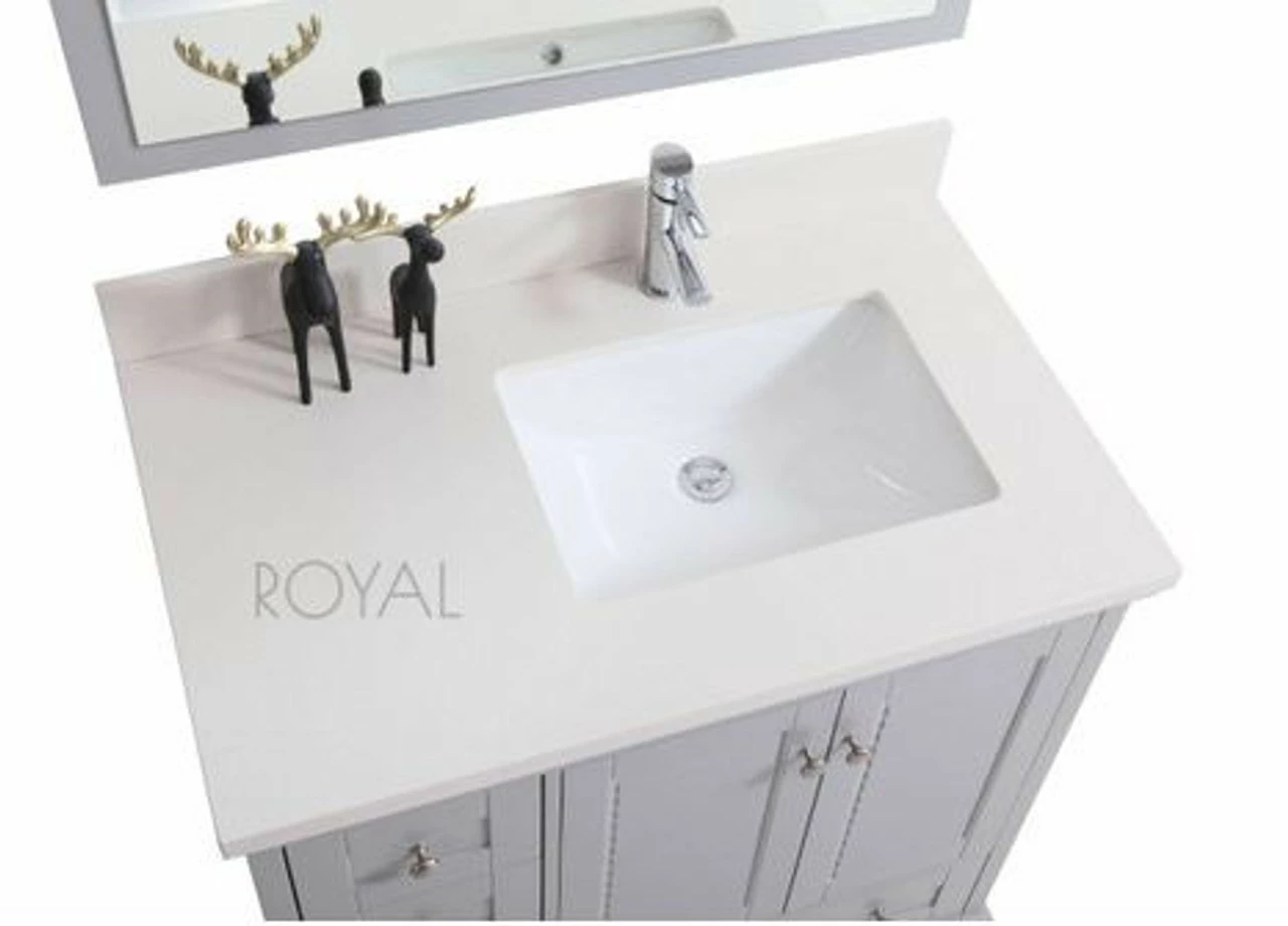 Royal Keyes 40 Inch Gray Offset Right Sink Bathroom Vanity 5 Royal Keyes 40 Inch Gray Offset Right Sink Bathroom Vanity - Image 3