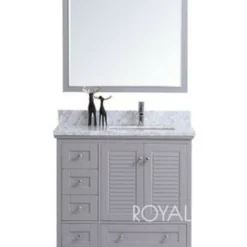 Royal Keyes 40 Inch Gray Offset Right Sink Bathroom Vanity