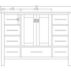Royal Keyes 48 Inch White Bathroom Vanity With Stone Top -Royal Sales Store KEY 7.7 27106.1657984027