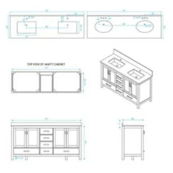 Royal Keyes 72 Inch White Double Sink Bathroom Vanity -Royal Sales Store KEY 9.6 80728.1657985505