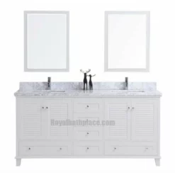 Royal Keyes 72 Inch White Double Sink Bathroom Vanity