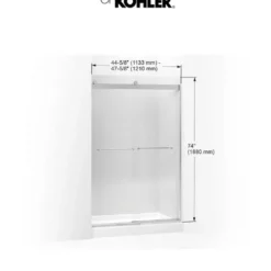 Kohler Levity 74" High X 47-5/8" Wide Bypass Frameless Shower Door With Clear Glass 15 Kohler Levity 74" High X 47-5/8" Wide Bypass Frameless Shower Door With Clear Glass -Royal Sales Store Kohler 2.1 13349.1653167078
