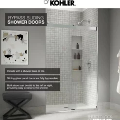 Kohler Levity 74" High X 47-5/8" Wide Bypass Frameless Shower Door With Clear Glass 13 Kohler Levity 74" High X 47-5/8" Wide Bypass Frameless Shower Door With Clear Glass -Royal Sales Store Kohler 2.2 22082.1653167078