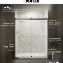 Kohler Levity 74" High X 47-5/8" Wide Bypass Frameless Shower Door With Clear Glass 12 Kohler Levity 74" High X 47-5/8" Wide Bypass Frameless Shower Door With Clear Glass -Royal Sales Store Kohler 2.4 77569.1653167078
