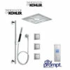 Kohler Luxury Shower System: Includes 3 Port Digital Valve, WaterTile Rain Shower Head, Hand Shower, 3 Body Sprays And All Installation Components -Royal Sales Store Kohler 2 58388.1652199011