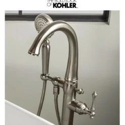 Kohler Kelston Floor Mounted Tub Filler With 1.75 GPM Hand Shower And MasterClean Technology - Less Mounting Block -Royal Sales Store Kohler 35.7 67485.1652977364