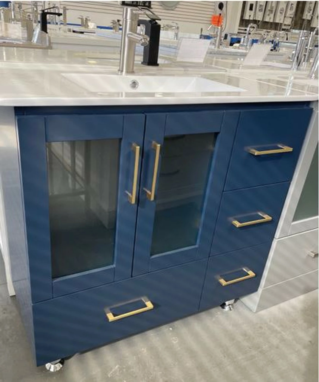 Royal Luxe 40 Inch Navy Blue Bathroom Vanity 4 Royal Luxe 40 Inch Navy Blue Bathroom Vanity - Image 2