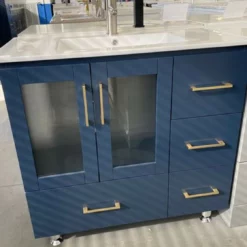 Royal Luxe 40 Inch Navy Blue Bathroom Vanity