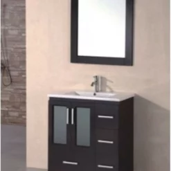 Royal Luxe 32 Inch Espresso Bathroom Vanity With Ceramic Top