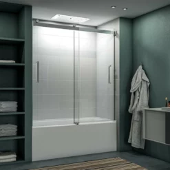 Fleurco | Mercury Bypass Tub Enclosure Brushed Nickel