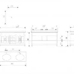 Royal Glades 60" Double Sink Bathroom Vanity -Royal Sales Store Naples Specs 31578.1573229271 53586.1589486698